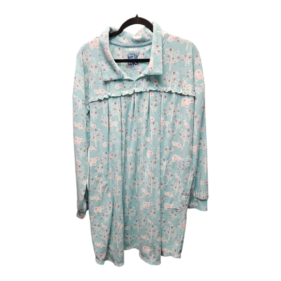 Muk Luks Light Blue and Pink Patterned Garment - Picture 1 of 4